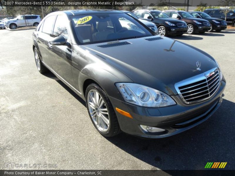 designo Graphite Metallic / Beige/Black 2007 Mercedes-Benz S 550 Sedan