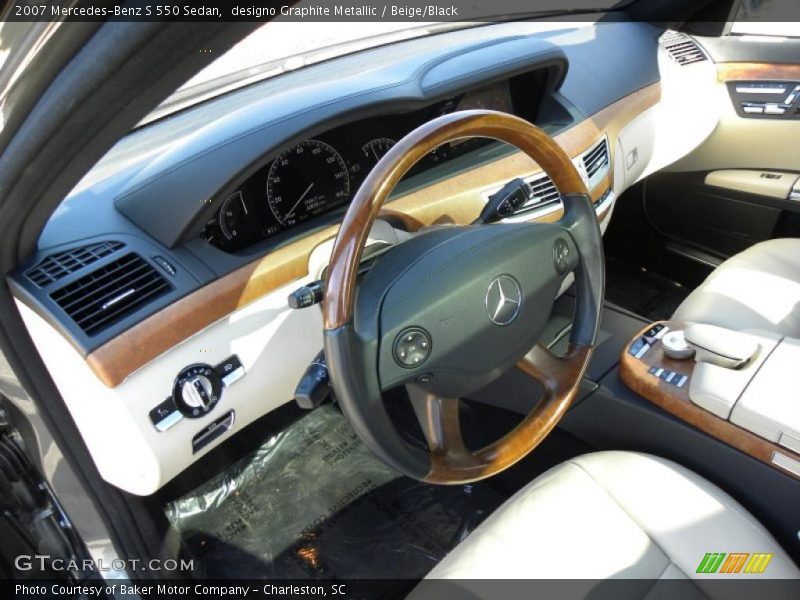 designo Graphite Metallic / Beige/Black 2007 Mercedes-Benz S 550 Sedan