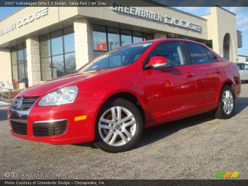 Salsa Red / Art Gray 2007 Volkswagen Jetta 2.5 Sedan