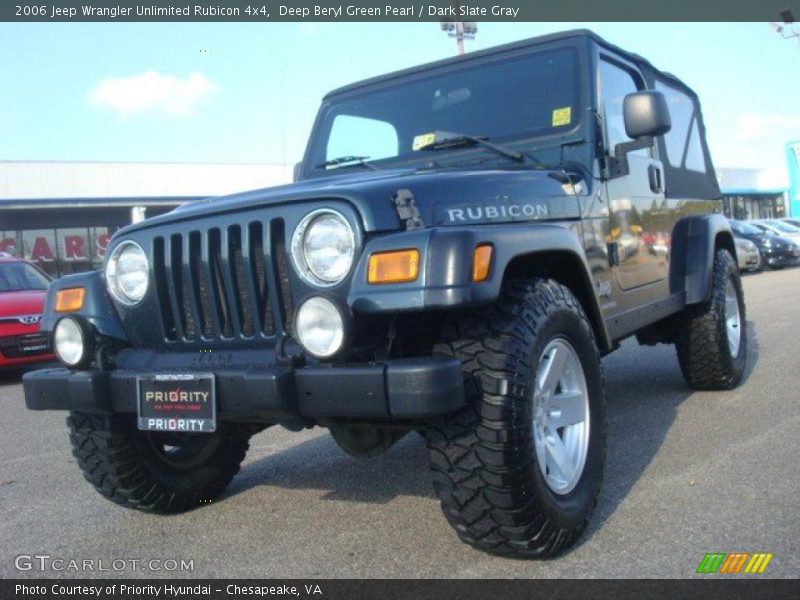 Deep Beryl Green Pearl / Dark Slate Gray 2006 Jeep Wrangler Unlimited Rubicon 4x4