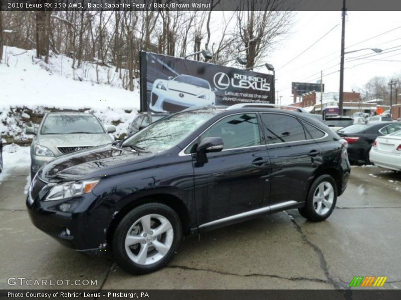 Black Sapphire Pearl / Black/Brown Walnut 2010 Lexus RX 350 AWD