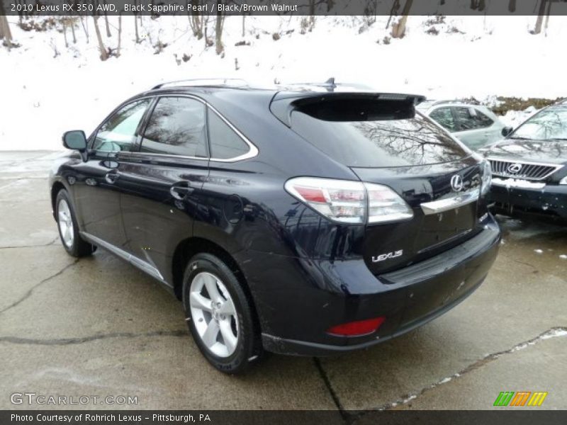 Black Sapphire Pearl / Black/Brown Walnut 2010 Lexus RX 350 AWD