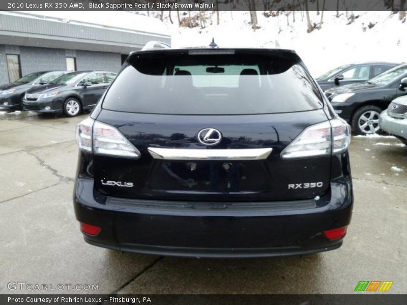 Black Sapphire Pearl / Black/Brown Walnut 2010 Lexus RX 350 AWD