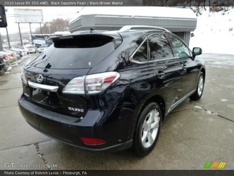 Black Sapphire Pearl / Black/Brown Walnut 2010 Lexus RX 350 AWD
