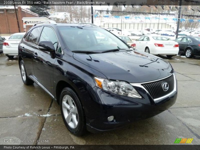 Black Sapphire Pearl / Black/Brown Walnut 2010 Lexus RX 350 AWD