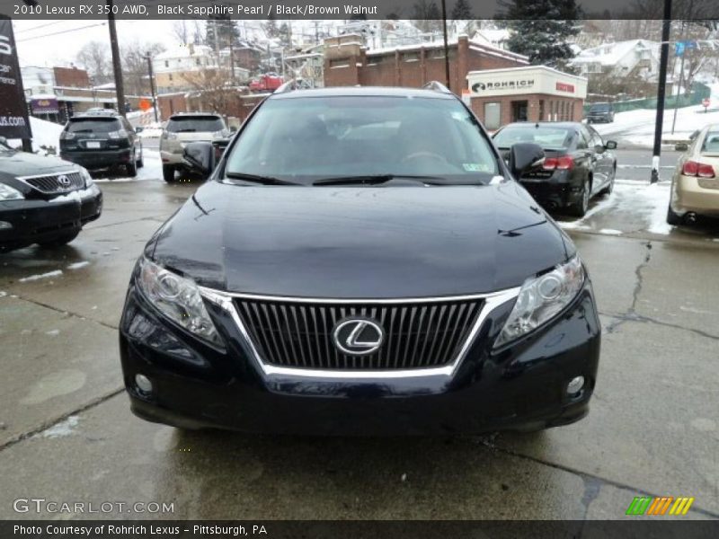 Black Sapphire Pearl / Black/Brown Walnut 2010 Lexus RX 350 AWD