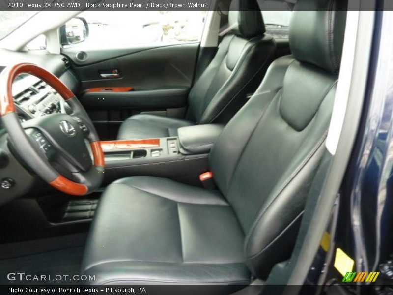 Black Sapphire Pearl / Black/Brown Walnut 2010 Lexus RX 350 AWD