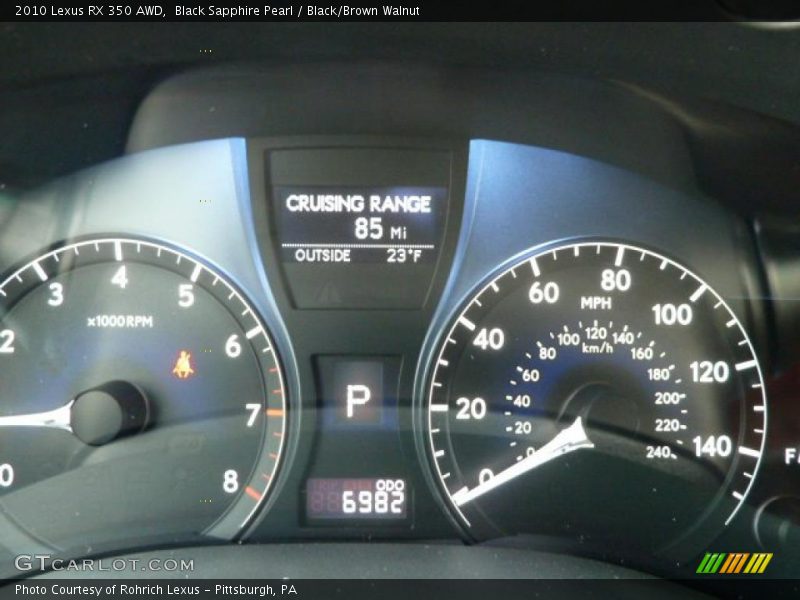Black Sapphire Pearl / Black/Brown Walnut 2010 Lexus RX 350 AWD