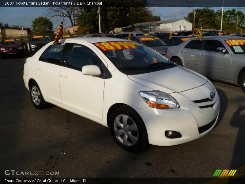 Polar White / Dark Charcoal 2007 Toyota Yaris Sedan