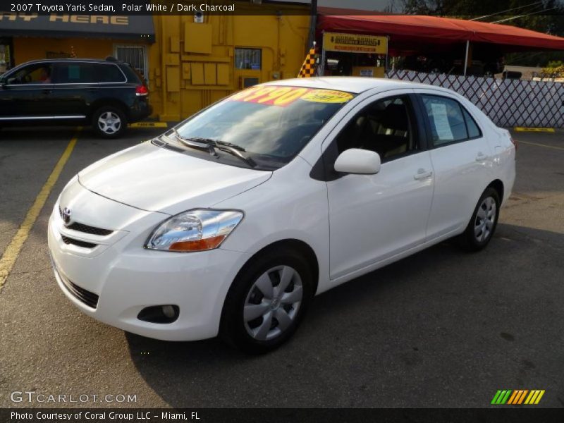 Polar White / Dark Charcoal 2007 Toyota Yaris Sedan