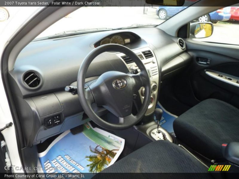 Polar White / Dark Charcoal 2007 Toyota Yaris Sedan