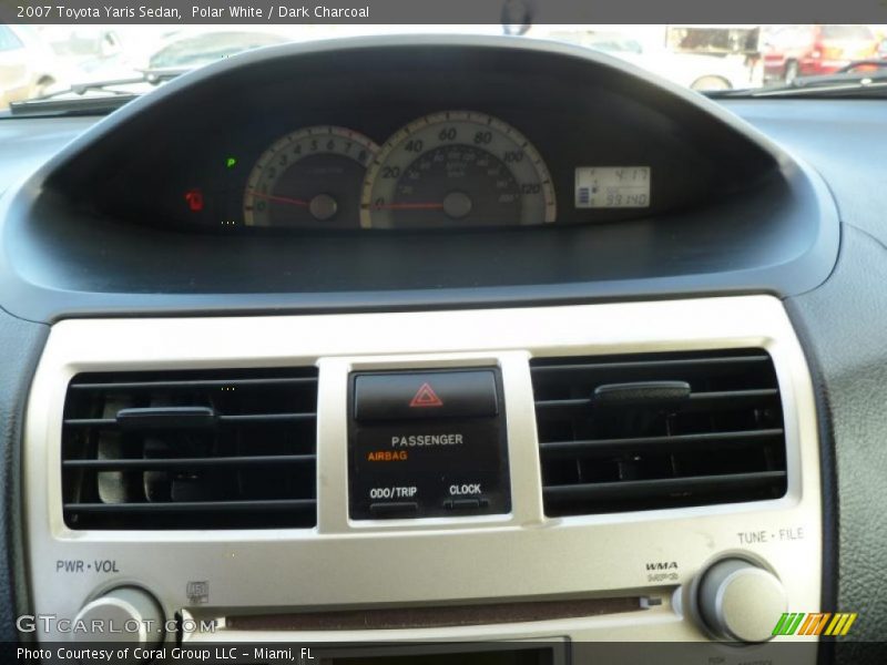 Polar White / Dark Charcoal 2007 Toyota Yaris Sedan