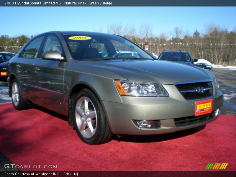 Natural Khaki Green / Beige 2008 Hyundai Sonata Limited V6