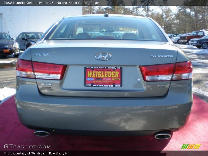 Natural Khaki Green / Beige 2008 Hyundai Sonata Limited V6