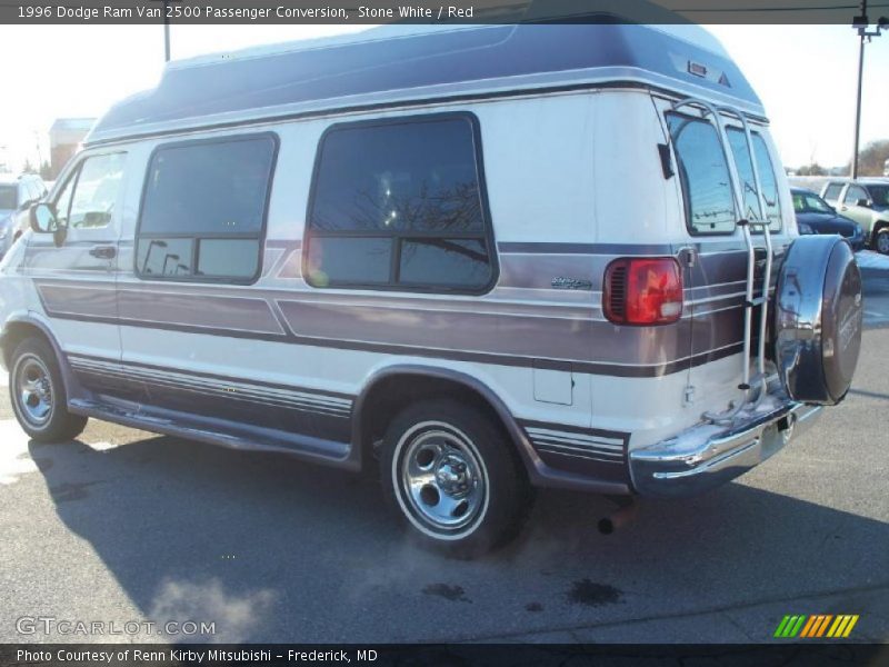 Stone White / Red 1996 Dodge Ram Van 2500 Passenger Conversion