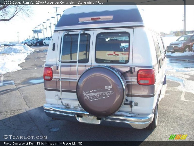 Stone White / Red 1996 Dodge Ram Van 2500 Passenger Conversion