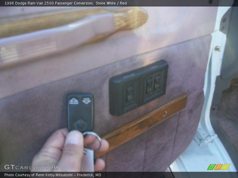 Stone White / Red 1996 Dodge Ram Van 2500 Passenger Conversion