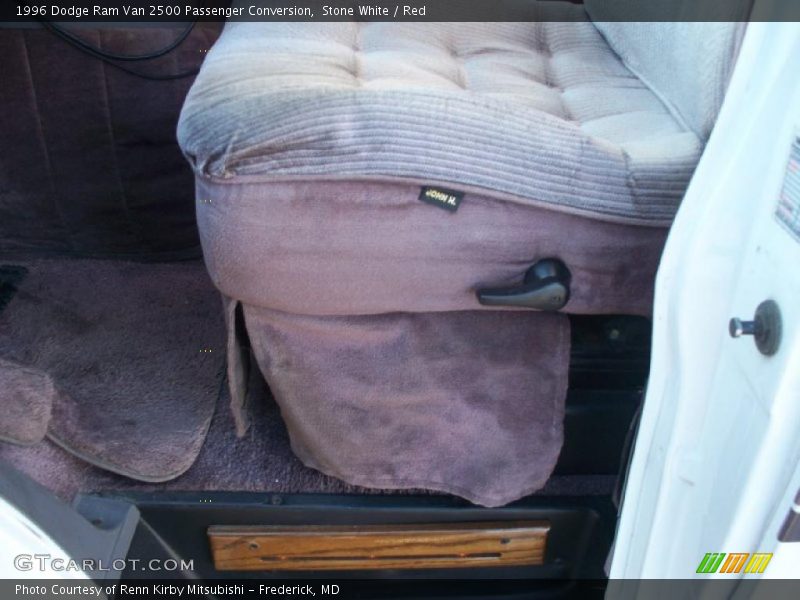 Stone White / Red 1996 Dodge Ram Van 2500 Passenger Conversion