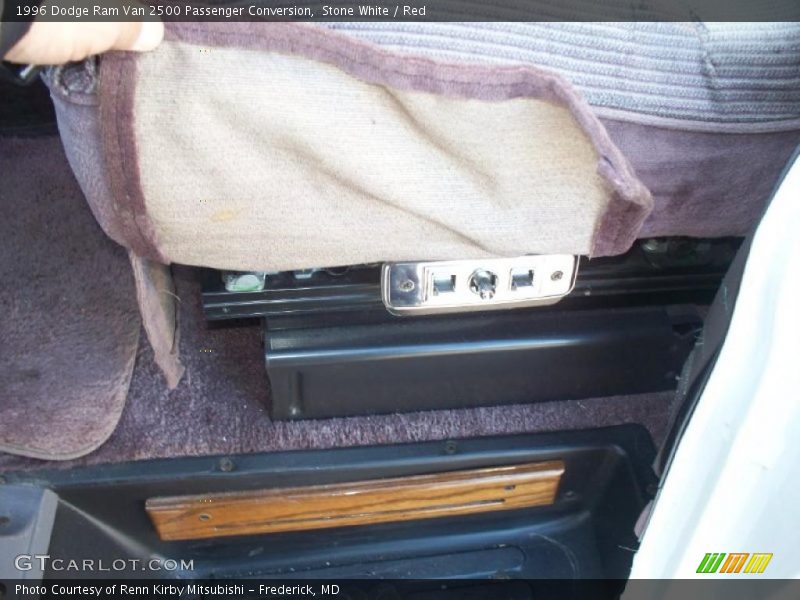 Stone White / Red 1996 Dodge Ram Van 2500 Passenger Conversion