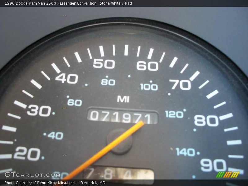 Stone White / Red 1996 Dodge Ram Van 2500 Passenger Conversion