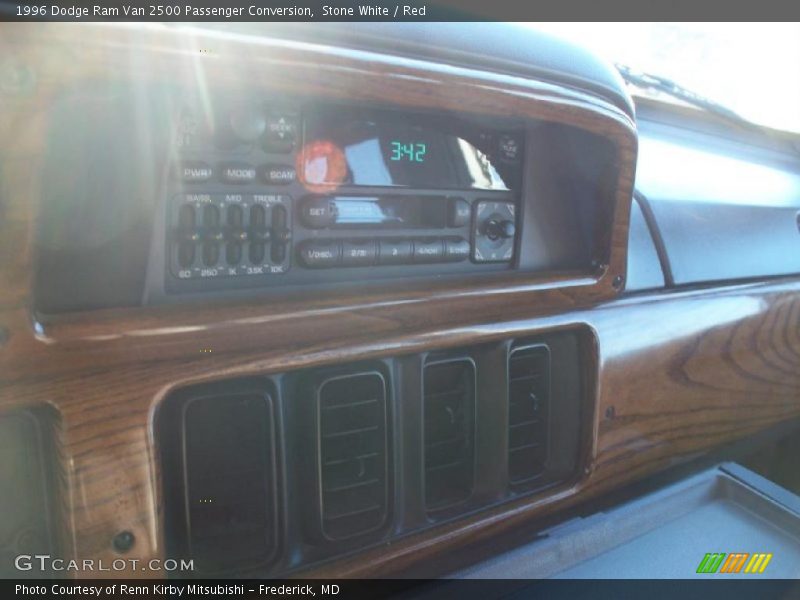 Stone White / Red 1996 Dodge Ram Van 2500 Passenger Conversion