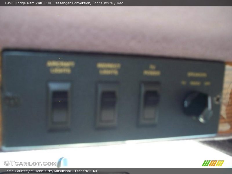 Stone White / Red 1996 Dodge Ram Van 2500 Passenger Conversion