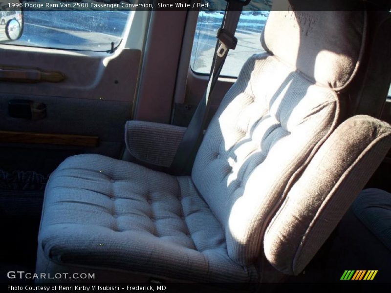 Stone White / Red 1996 Dodge Ram Van 2500 Passenger Conversion