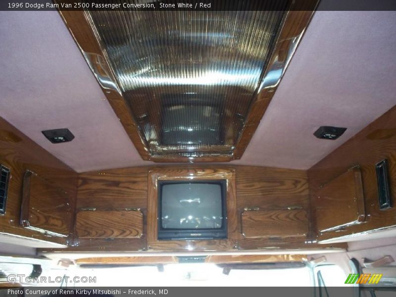 Stone White / Red 1996 Dodge Ram Van 2500 Passenger Conversion