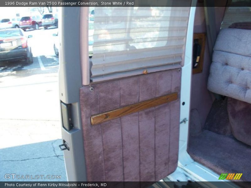 Stone White / Red 1996 Dodge Ram Van 2500 Passenger Conversion