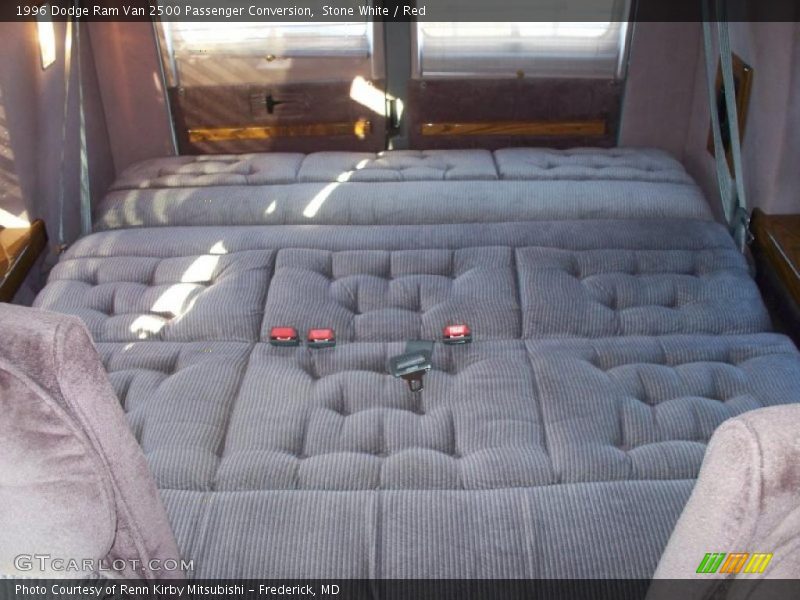Stone White / Red 1996 Dodge Ram Van 2500 Passenger Conversion