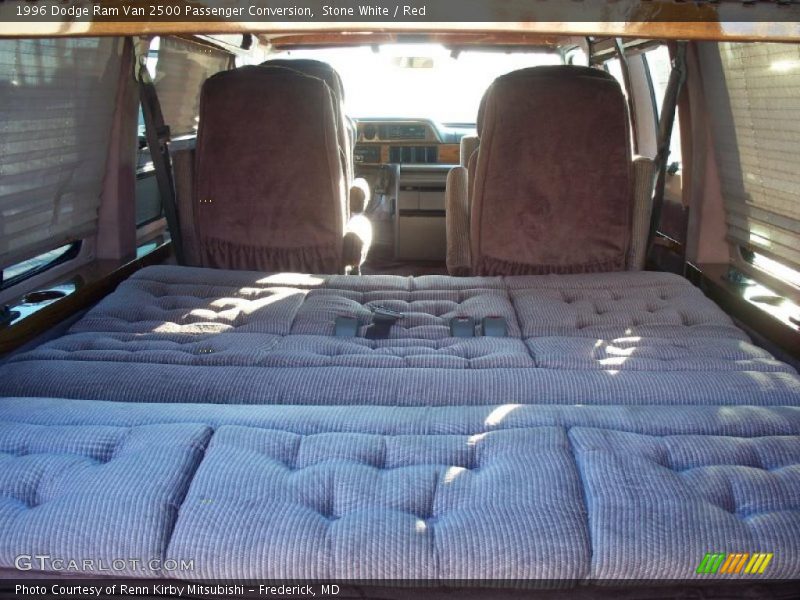 Stone White / Red 1996 Dodge Ram Van 2500 Passenger Conversion