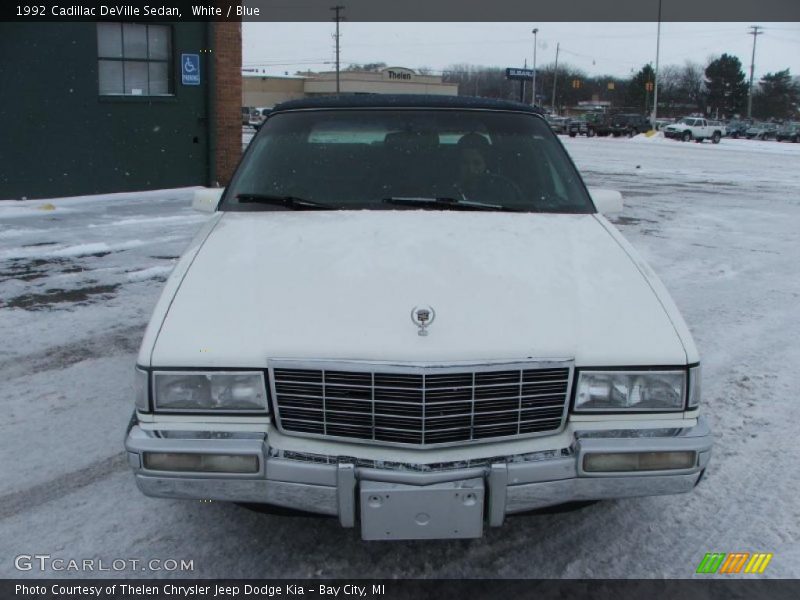 White / Blue 1992 Cadillac DeVille Sedan