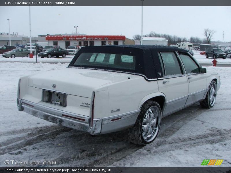 White / Blue 1992 Cadillac DeVille Sedan