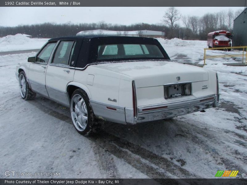 White / Blue 1992 Cadillac DeVille Sedan