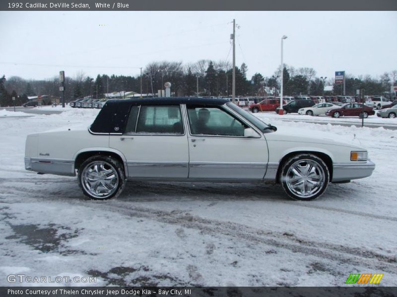 White / Blue 1992 Cadillac DeVille Sedan