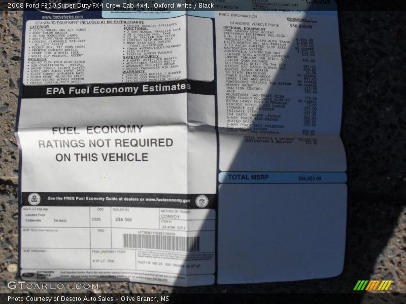 Oxford White / Black 2008 Ford F350 Super Duty FX4 Crew Cab 4x4