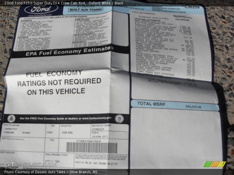 Oxford White / Black 2008 Ford F350 Super Duty FX4 Crew Cab 4x4
