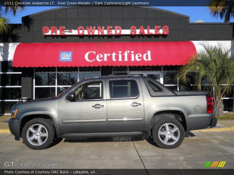 Steel Green Metallic / Dark Cashmere/Light Cashmere 2011 Chevrolet Avalanche LT