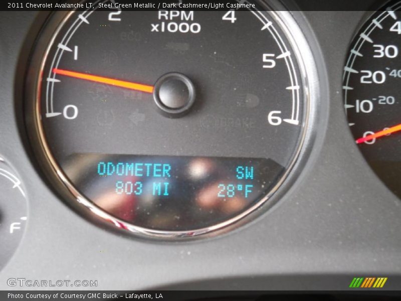 Steel Green Metallic / Dark Cashmere/Light Cashmere 2011 Chevrolet Avalanche LT
