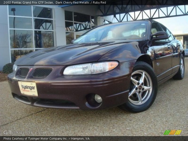Dark Cherry Red Metallic / Ruby Red 2002 Pontiac Grand Prix GTP Sedan
