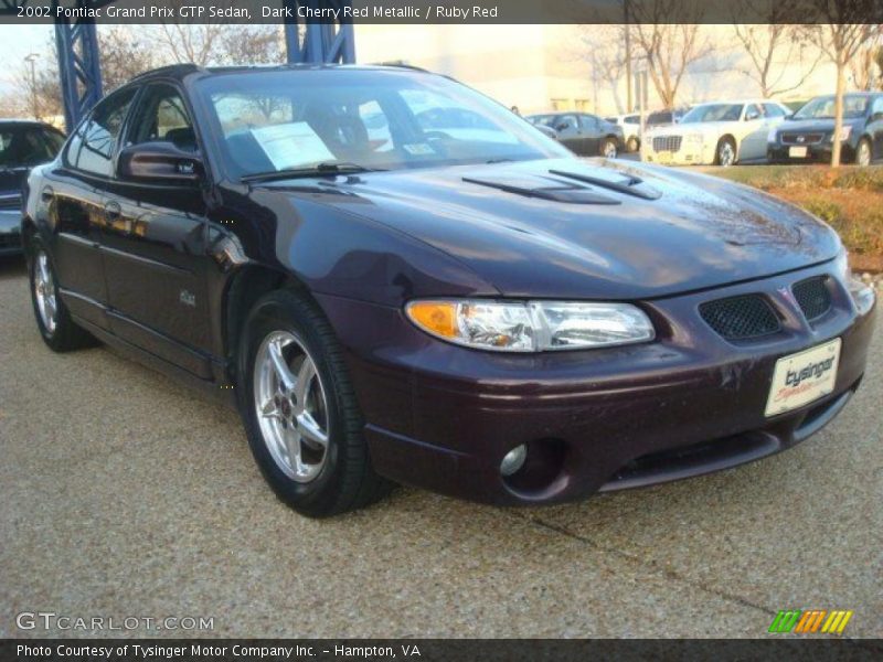 Dark Cherry Red Metallic / Ruby Red 2002 Pontiac Grand Prix GTP Sedan
