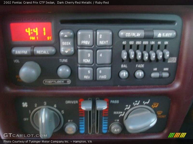 Controls of 2002 Grand Prix GTP Sedan