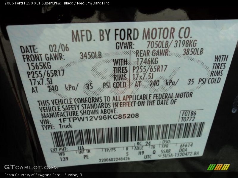 Black / Medium/Dark Flint 2006 Ford F150 XLT SuperCrew