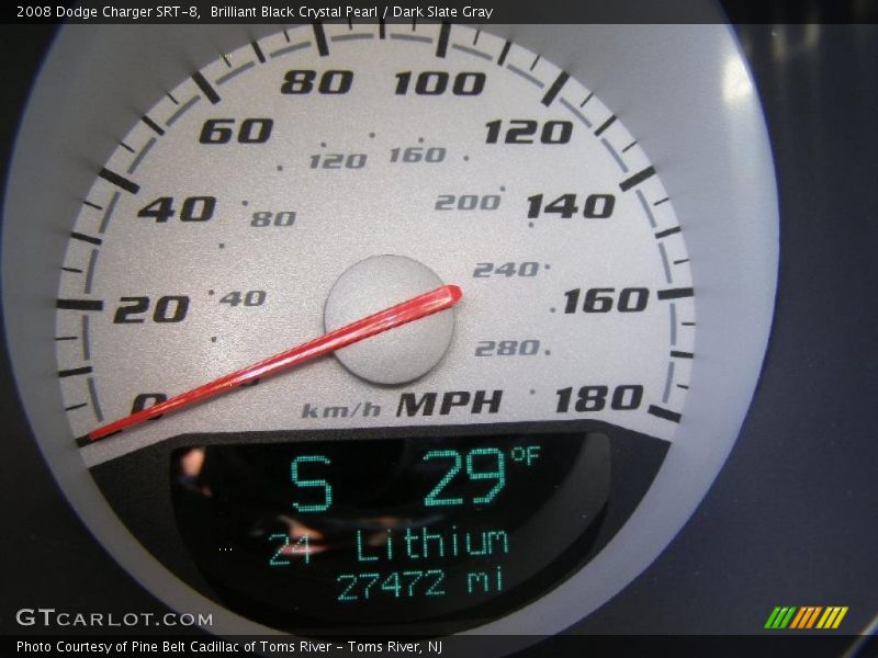 Brilliant Black Crystal Pearl / Dark Slate Gray 2008 Dodge Charger SRT-8