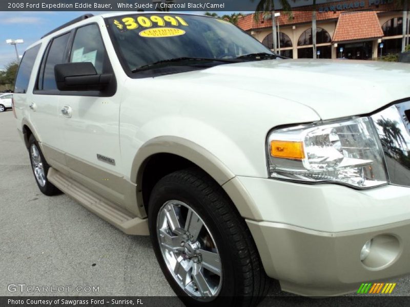 White Suede / Charcoal Black/Camel 2008 Ford Expedition Eddie Bauer