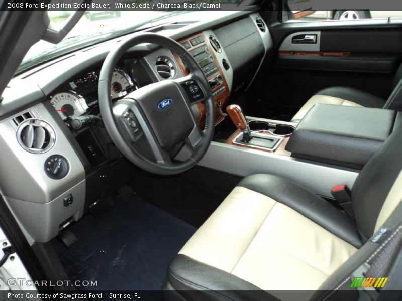 White Suede / Charcoal Black/Camel 2008 Ford Expedition Eddie Bauer