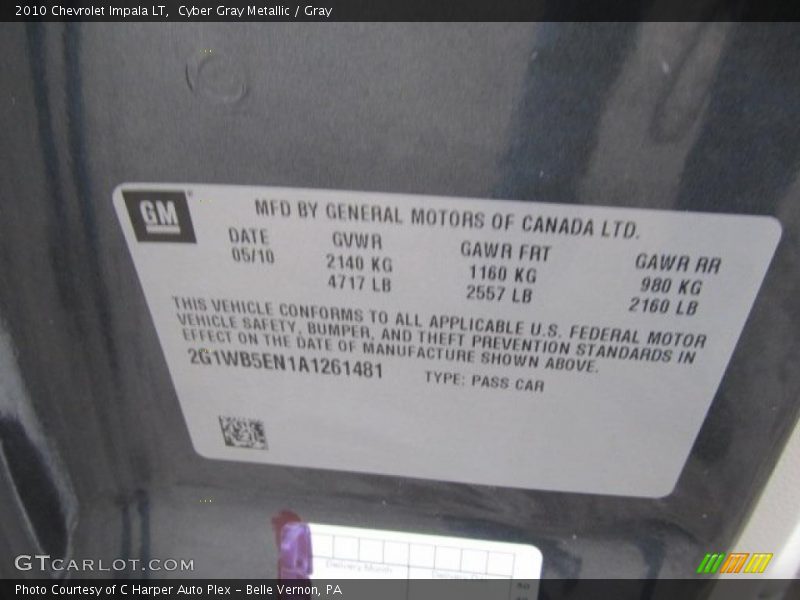 Cyber Gray Metallic / Gray 2010 Chevrolet Impala LT