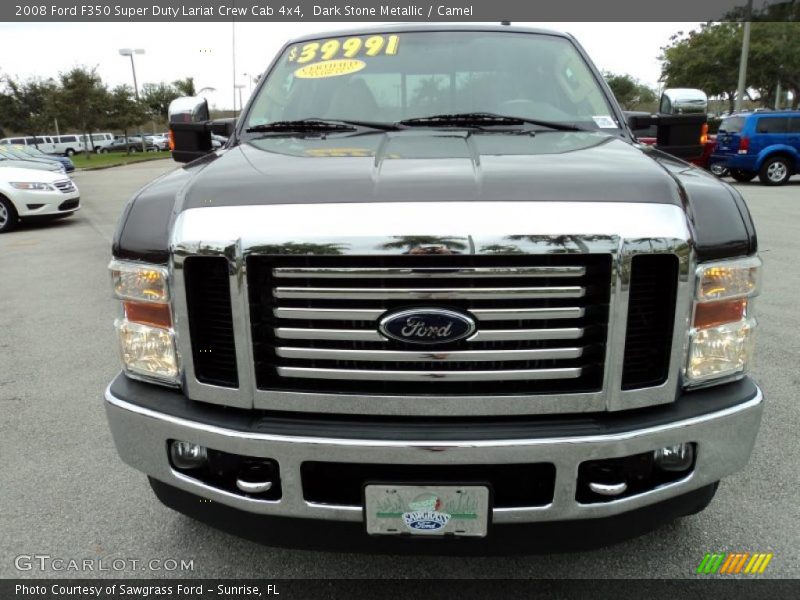 Dark Stone Metallic / Camel 2008 Ford F350 Super Duty Lariat Crew Cab 4x4