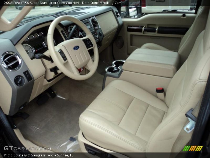 Dark Stone Metallic / Camel 2008 Ford F350 Super Duty Lariat Crew Cab 4x4