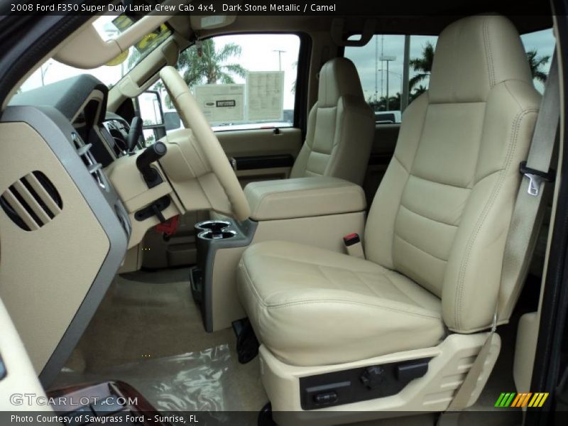 Dark Stone Metallic / Camel 2008 Ford F350 Super Duty Lariat Crew Cab 4x4
